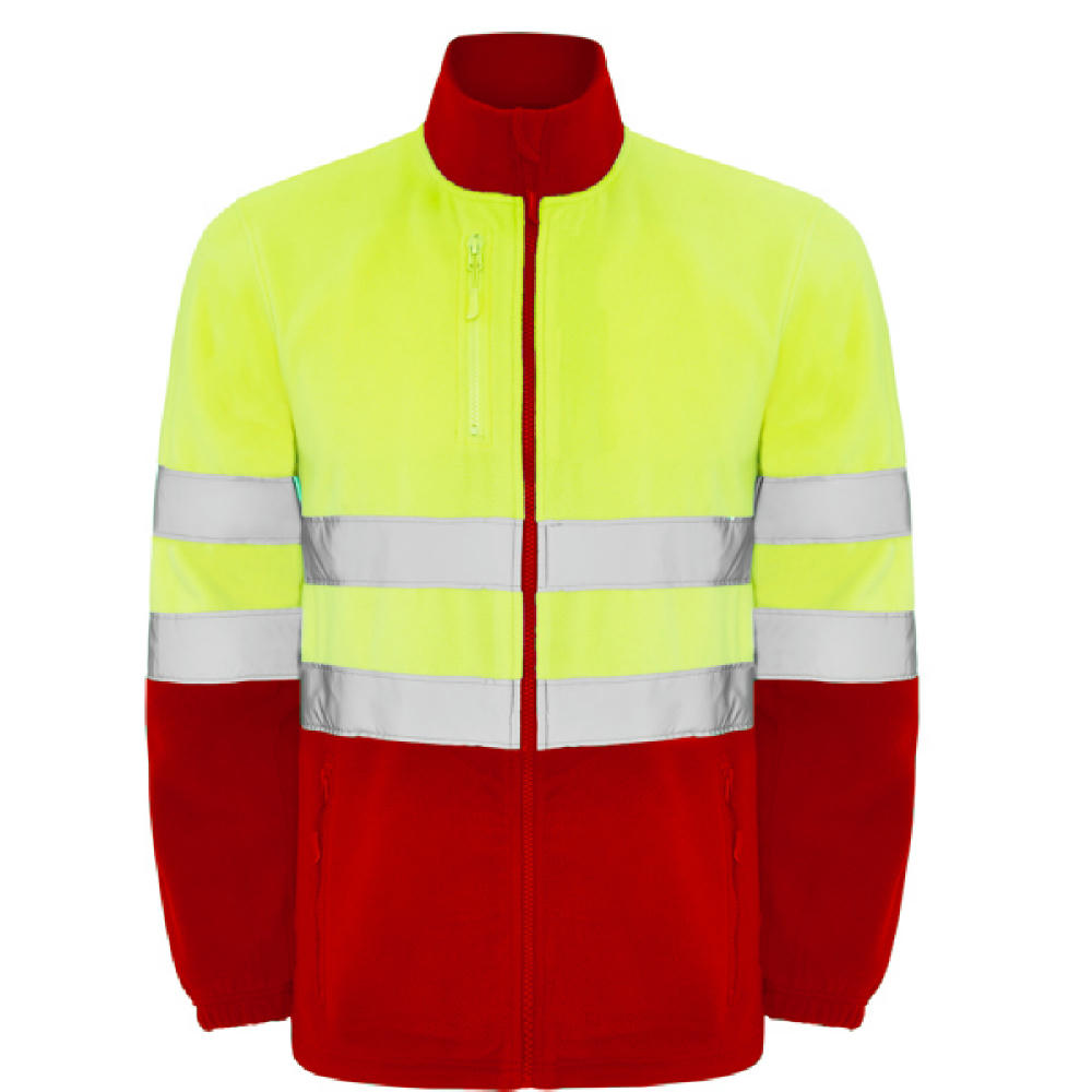 HV ALTAIR FLEECE JACKET S/S JOB RED/FLUOR YELLOW