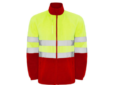 HV ALTAIR FLEECE JACKET S/S JOB RED/FLUOR YELLOW