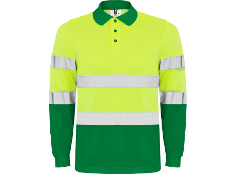 AV POLARIS LONG SLEEVE POLO SHIRT S/XL GARDEN GREEN/FLUOR YELLOW