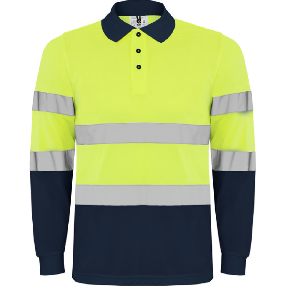 AV POLO POLARIS LANGEÄRMEL S/S NAVY-FLUOR GELB