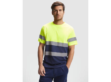 HV DELTA T-SHIRT S/M JOB RED/FLUOR YELLOW