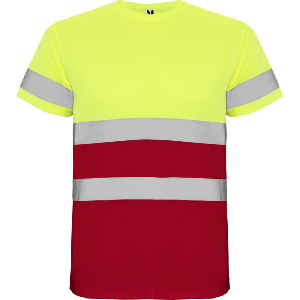 HV DELTA T-SHIRT S/M JOB RED/FLUOR YELLOW