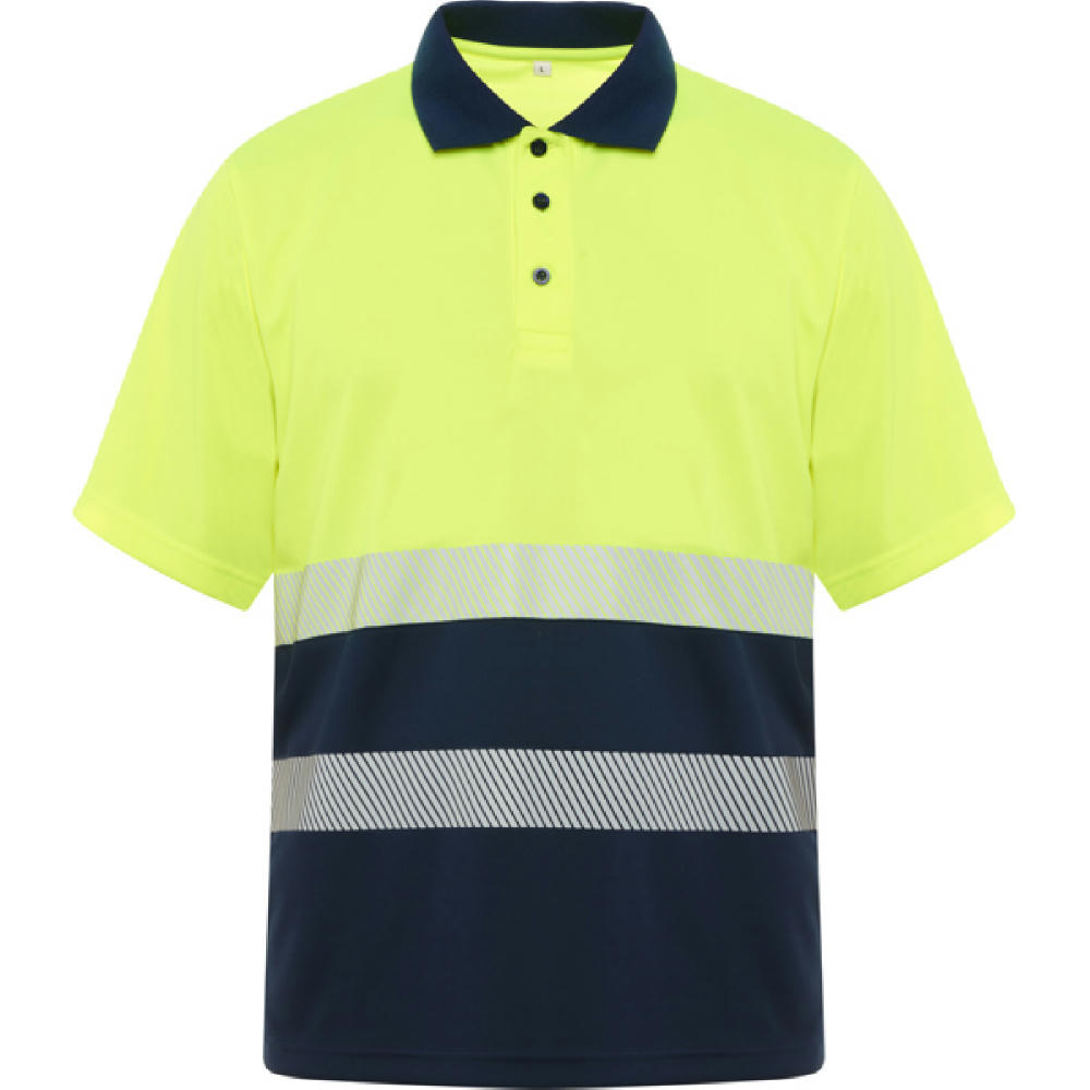 VEGA POLO SHIRT S/S NAVY BLUE/FLUOR YELLOW