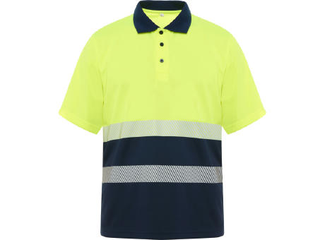 VEGA POLO SHIRT S/S NAVY BLUE/FLUOR YELLOW