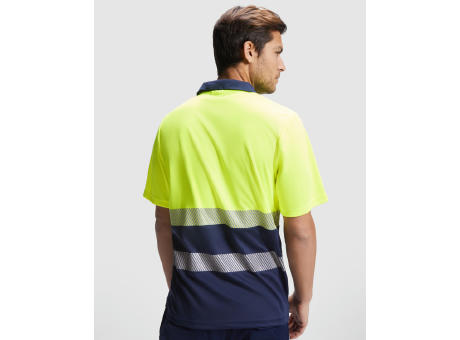 VEGA POLO SHIRT S/S NAVY BLUE/FLUOR YELLOW