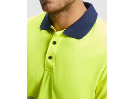 VEGA POLO SHIRT S/S NAVY BLUE/FLUOR YELLOW