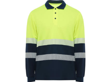 VEGA LONG SLEEVE POLO SHIRT S/S NAVY BLUE/FLUOR YELLOW