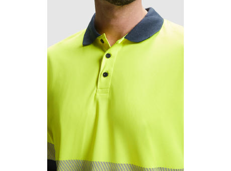 VEGA LONG SLEEVE POLO SHIRT S/S NAVY BLUE/FLUOR YELLOW