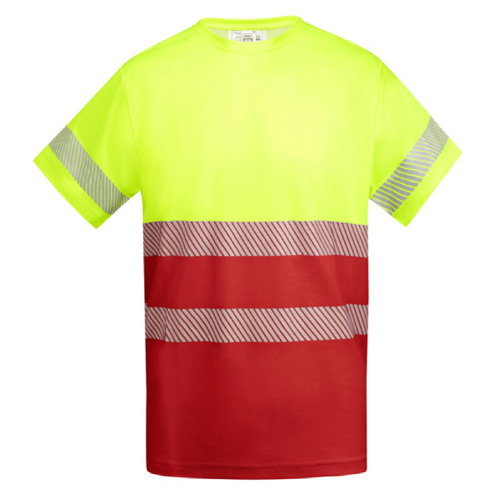 HV TAURI T-SHIRT S/XL JOB RED/FLUOR YELLOW