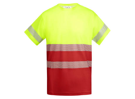 HV TAURI T-SHIRT S/M JOB RED/FLUOR YELLOW