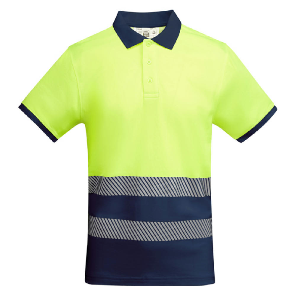 AV ATRIO POLO SHIRT S/3XL NAVY BLUE/FLUOR YELLOW