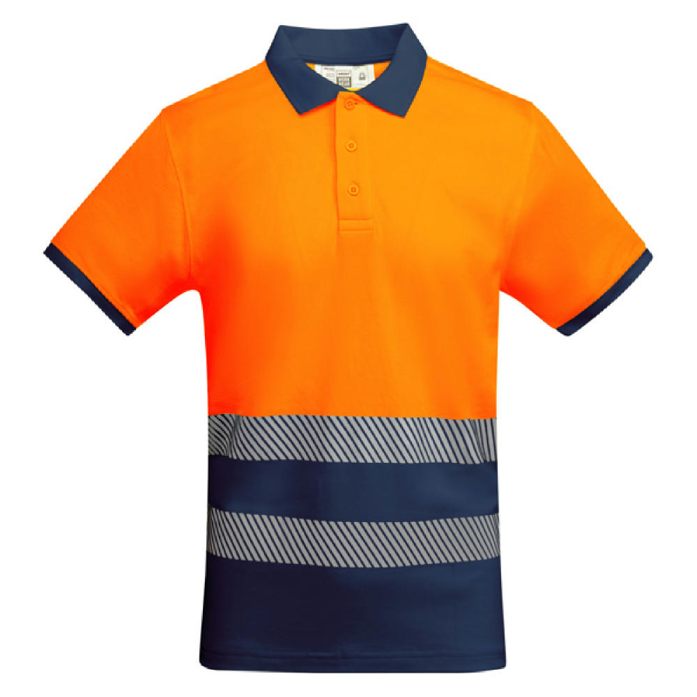 AV ATRIO POLO SHIRT S/3XL NAVY BLUE/FLUOR ORANGE