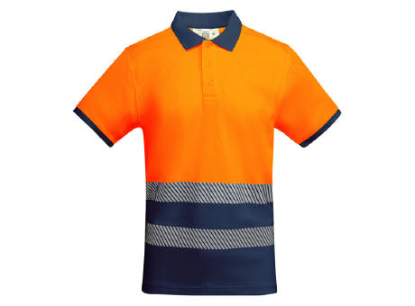 AV ATRIO POLO SHIRT S/3XL NAVY BLUE/FLUOR ORANGE