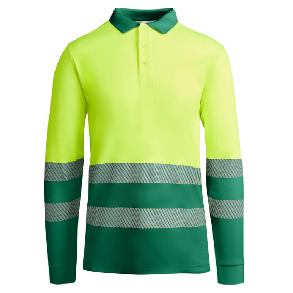 AV ATRIO LONG SLEEVE POLO SHIRT S/S GARDEN GREEN/FLUOR YELLOW