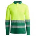 AV ATRIO LONG SLEEVE POLO SHIRT S/S GARDEN GREEN/FLUOR YELLOW