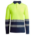 AV ATRIO LONG SLEEVE POLO SHIRT S/S NAVY BLUE/FLUOR YELLOW