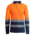 AV ATRIO LONG SLEEVE POLO SHIRT S/S NAVY BLUE/FLUOR ORANGE