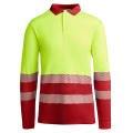 HV ATRIO LONG SLEEVE POLO SHIRT S/S JOB RED/FLUOR YELLOW