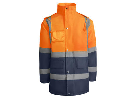 AV MERAK PARKA S/XXL NAVY BLUE/FLUOR ORANGE