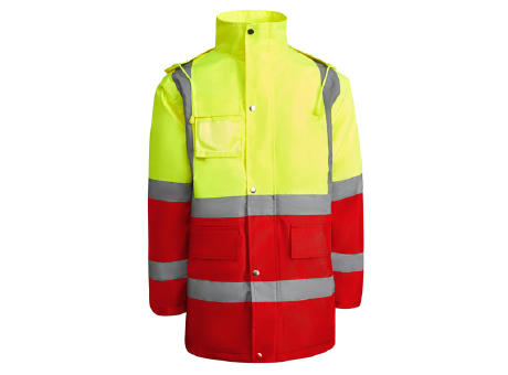 HV MERAK PARKA S/3XL JOB RED/FLUOR YELLOW