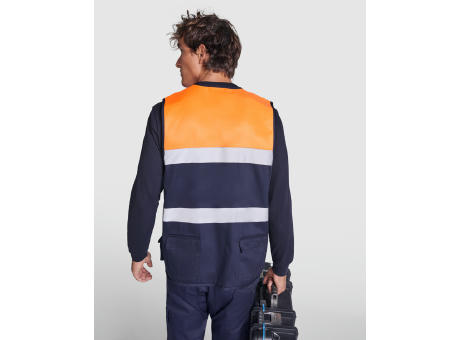 HV VEST BETA S/S NAVY BLUE/FLUOR ORANGE