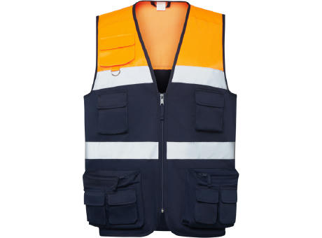 HV VEST BETA S/S NAVY BLUE/FLUOR YELLOW