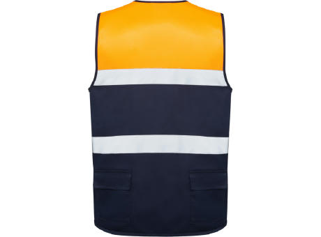 HV VEST BETA S/S NAVY BLUE/FLUOR ORANGE