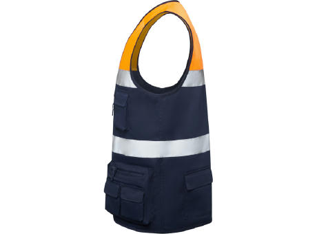 HV VEST BETA S/S NAVY BLUE/FLUOR ORANGE