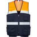 HV VEST BETA S/S NAVY BLUE/FLUOR ORANGE