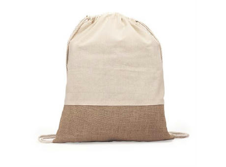 WILKES COTTON/JUTE DRAWSTRING BAG GREIGE