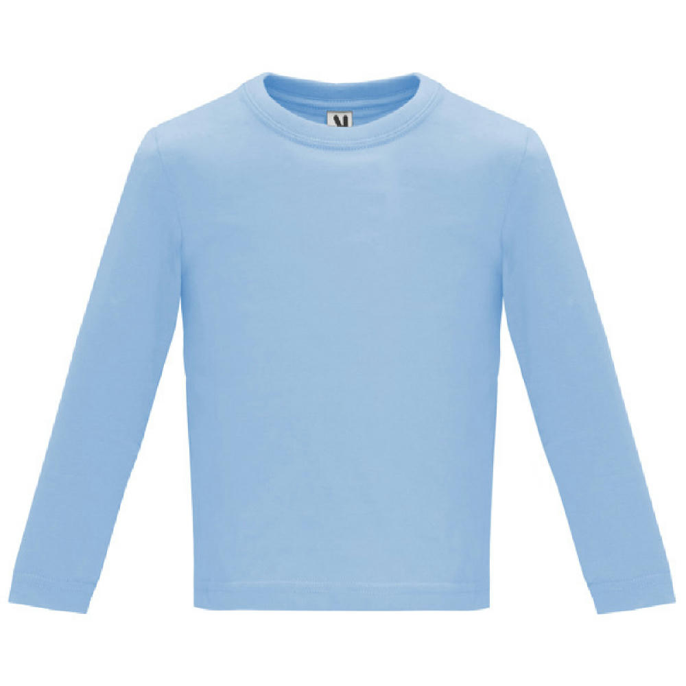 BABY LONG SLEEVE T-SHIRT S/6 MONTHS SKY BLUE