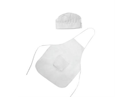 JAMIE APRON/HAT SET KID ONE SIZE WHITE