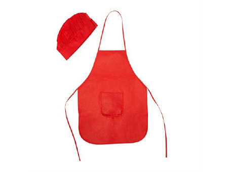 JAMIE APRON/HAT SET KID ONE SIZE RED