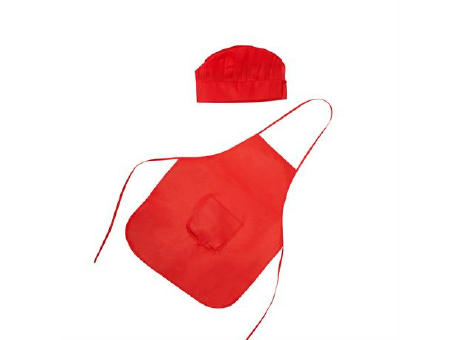 JAMIE APRON/HAT SET KID ONE SIZE RED