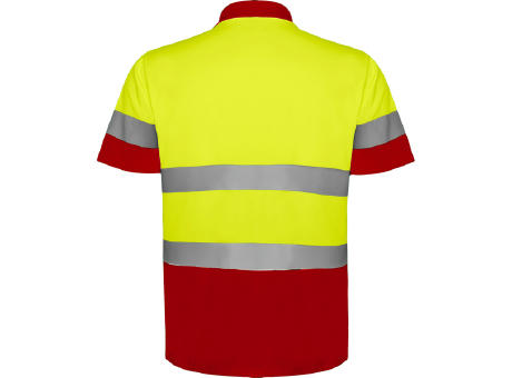 HV POLARIS POLO SHIRT S/S JOB RED/FLUOR YELLOW