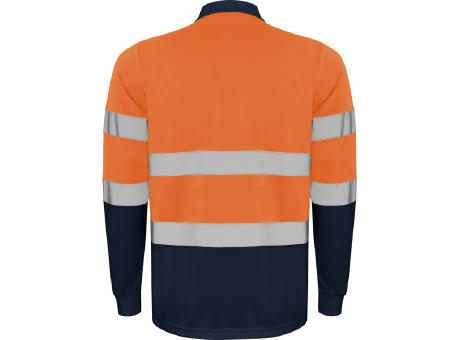 AV POLARIS LONG SLEEVE POLO SHIRT S/S NAVY BLUE/FLUOR ORANGE