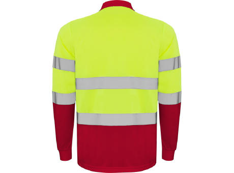 HV POLARIS LONG SLEEVE POLO SHIRT S/S JOB RED/FLUOR YELLOW