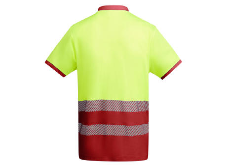 HV ATRIO POLO SHIRT S/S JOB RED/FLUOR YELLOW