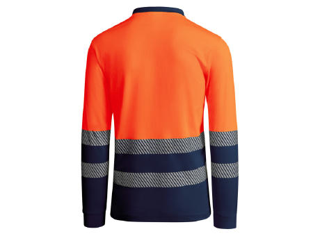 AV ATRIO LONG SLEEVE POLO SHIRT S/S NAVY BLUE/FLUOR ORANGE