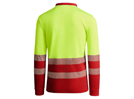 HV ATRIO LONG SLEEVE POLO SHIRT S/S JOB RED/FLUOR YELLOW