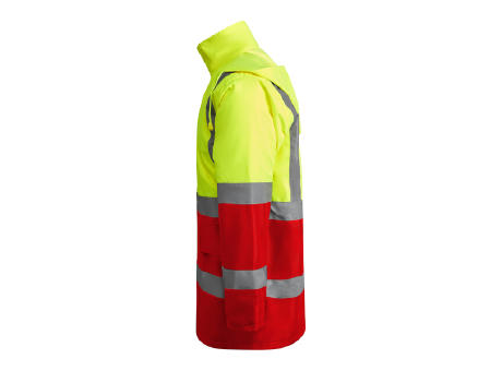 HV MERAK PARKA S/S JOB RED/FLUOR YELLOW