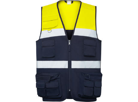 HV VEST BETA S/S NAVY BLUE/FLUOR YELLOW