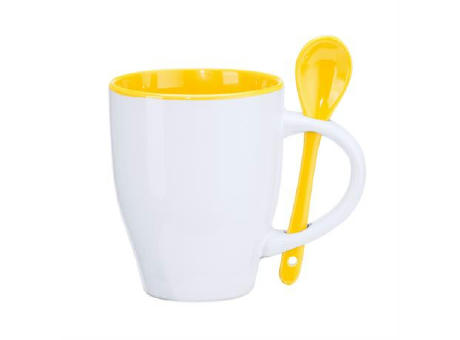 AKEBIA MUG WHITE/YELLOW