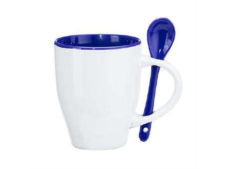 AKEBIA MUG WHITE/ROYAL BLUE