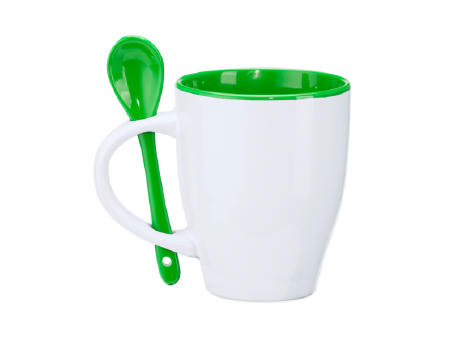 AKEBIA MUG WHITE/FERN GREEN