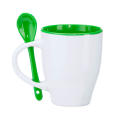 AKEBIA MUG WHITE/FERN GREEN