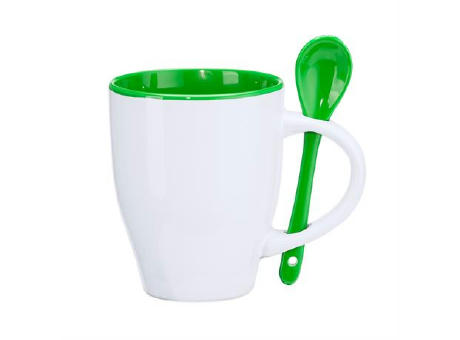 AKEBIA MUG WHITE/FERN GREEN