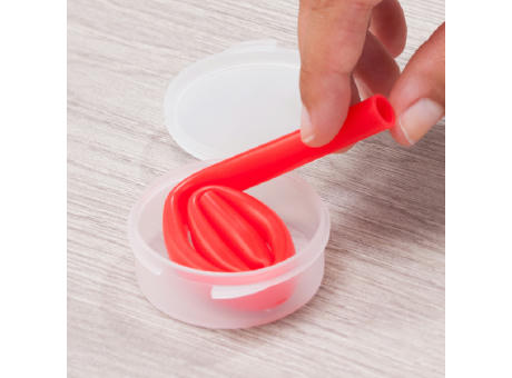 FINGER KEYRING STRAW CASE RED