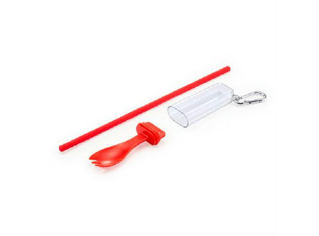 PARBU STRAW/FORK SET WHITE