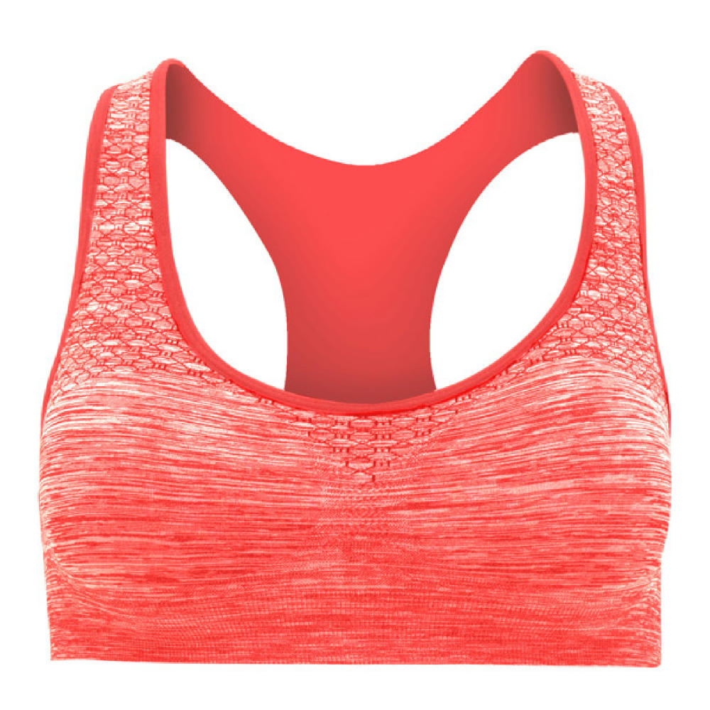 SAKHIR TOP S/S HEATHER FLUOR CORAL